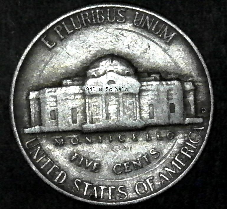 Two-1940-One-1949-Nickles-And-A-1965-Quarter-With-Circular-Damage.